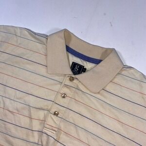 Gear For Sports‎ XXL Polo Shirt Striped Beige Short Sleeve Menswear Casual